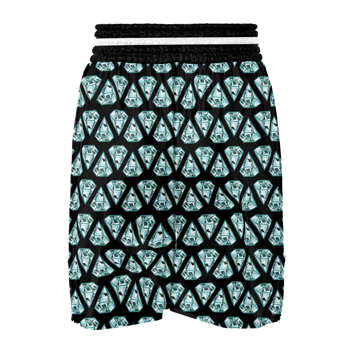 Diamond Print Pattern Boxing Shorts-grizzshop