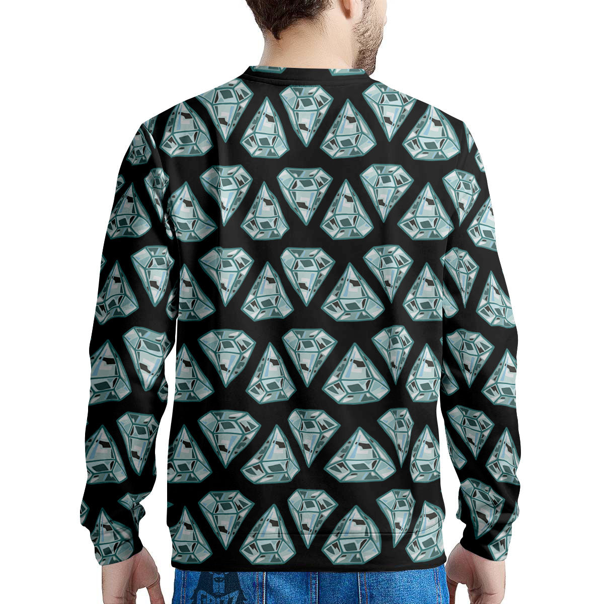 Diamond Print Pattern Men's Sweatshirt-grizzshop