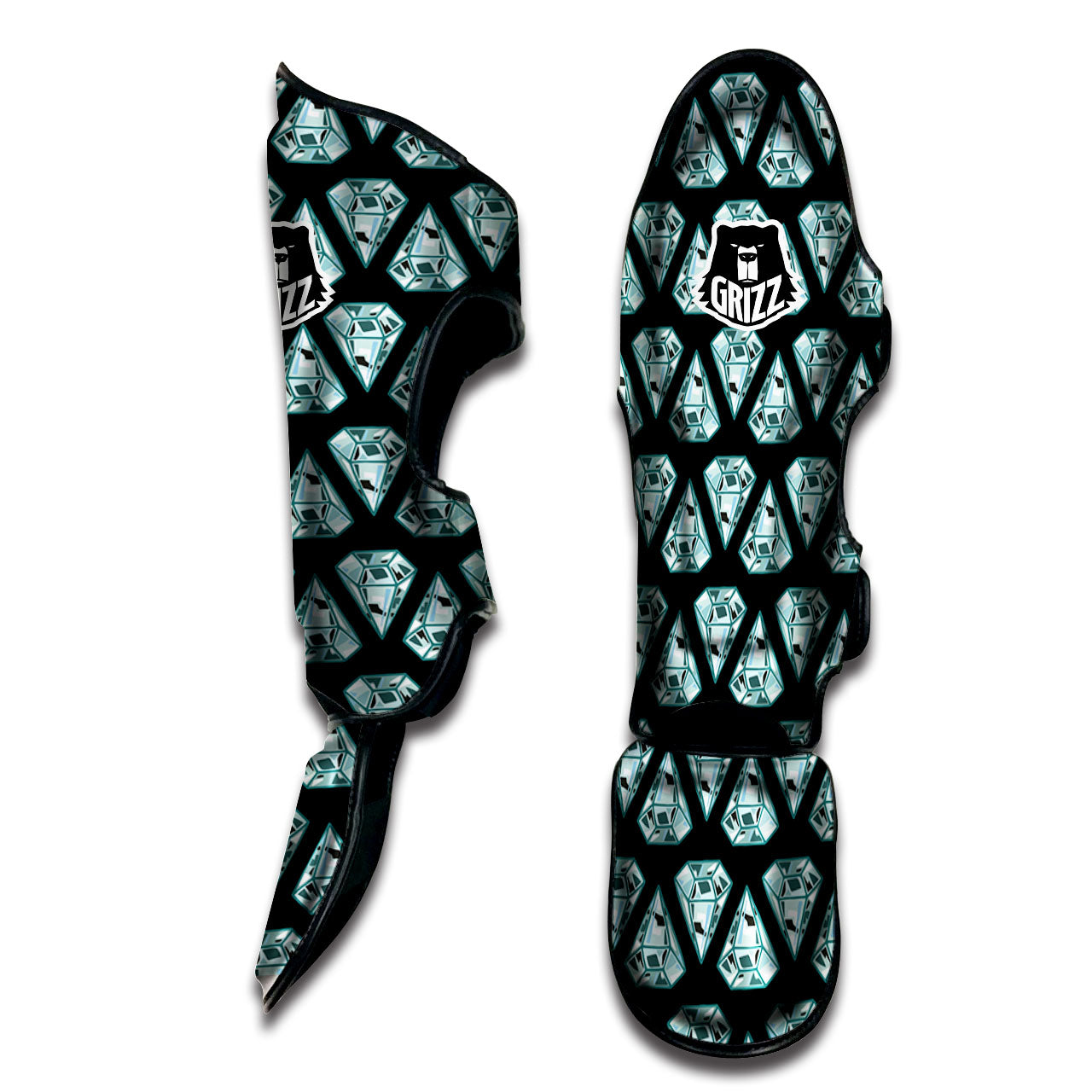 Diamond Print Pattern Muay Thai Shin Guards-grizzshop