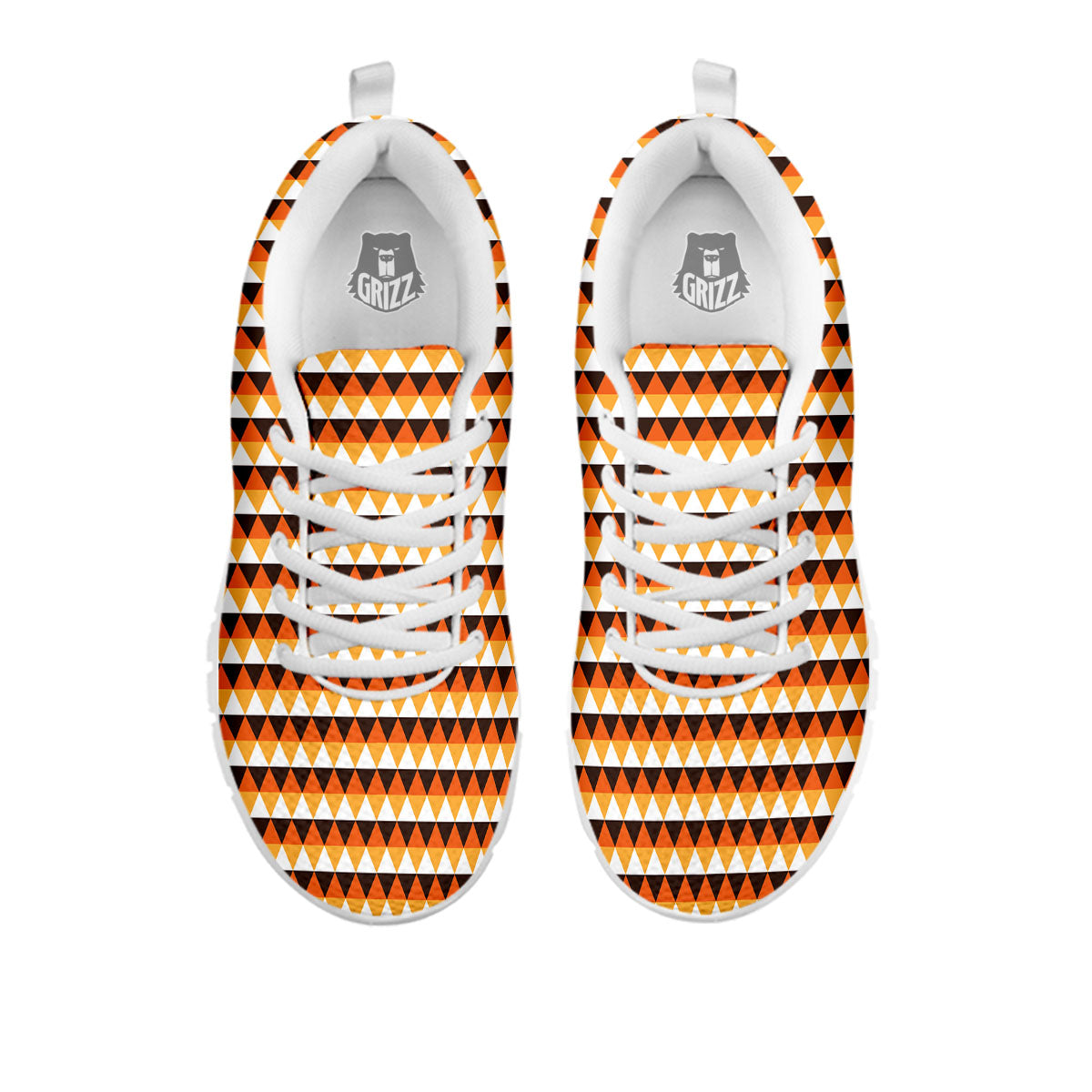 Diamond Shape Halloween Print Pattern White Sneaker-grizzshop