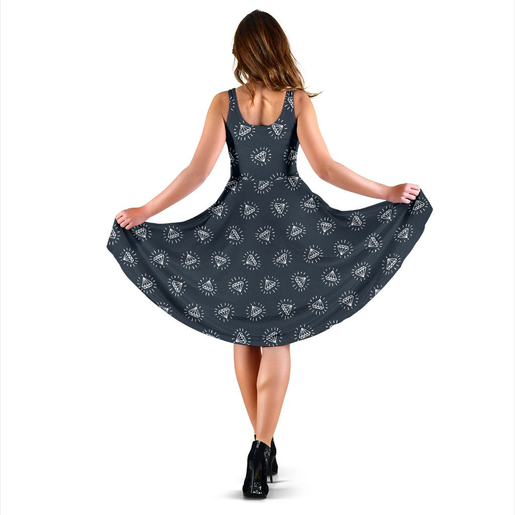 Diamond Print Pattern Dress-grizzshop