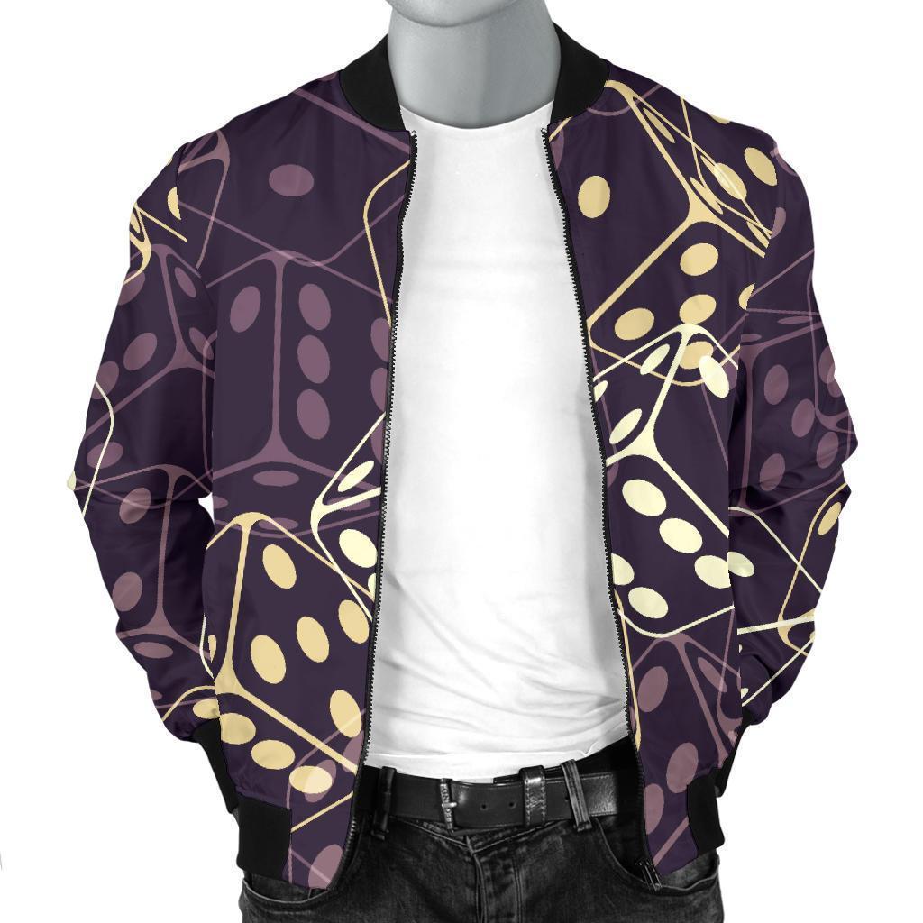 Dice Casino Pattern Print Men's Bomber Jacket-grizzshop