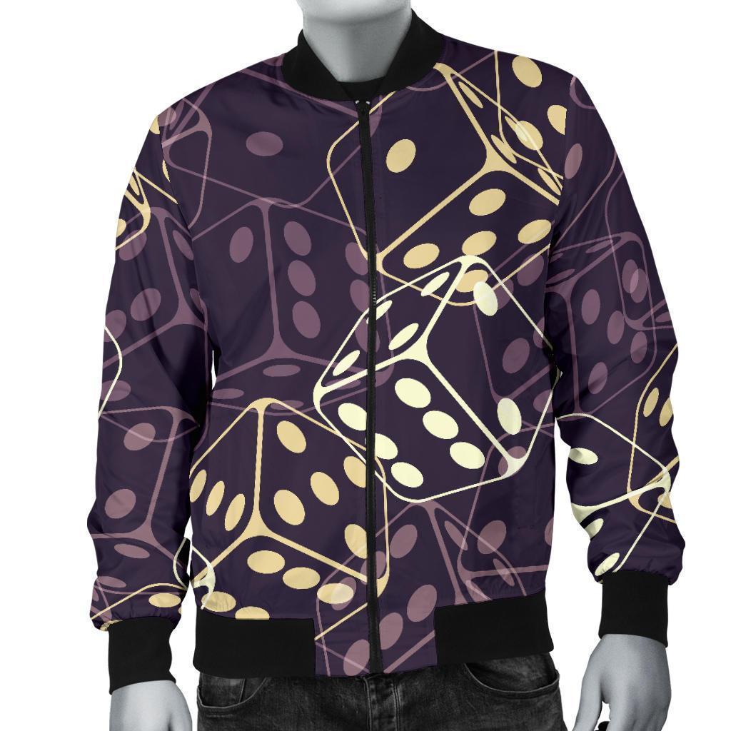 Dice Casino Pattern Print Men's Bomber Jacket-grizzshop