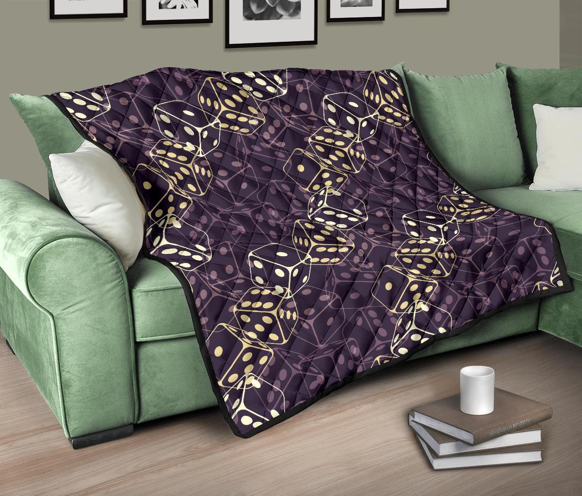Dice Casino Pattern Print Quilt-grizzshop