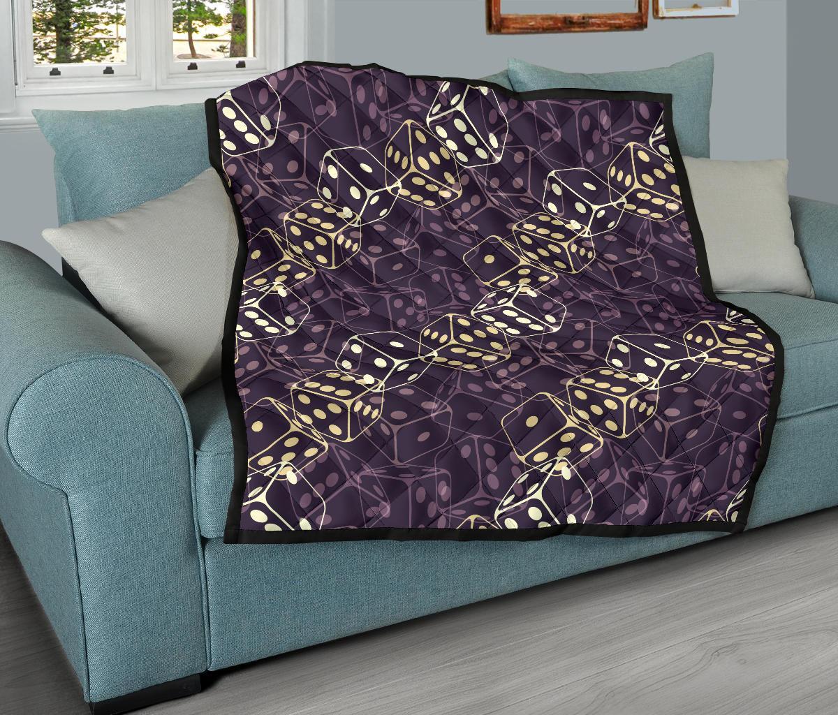Dice Casino Pattern Print Quilt-grizzshop
