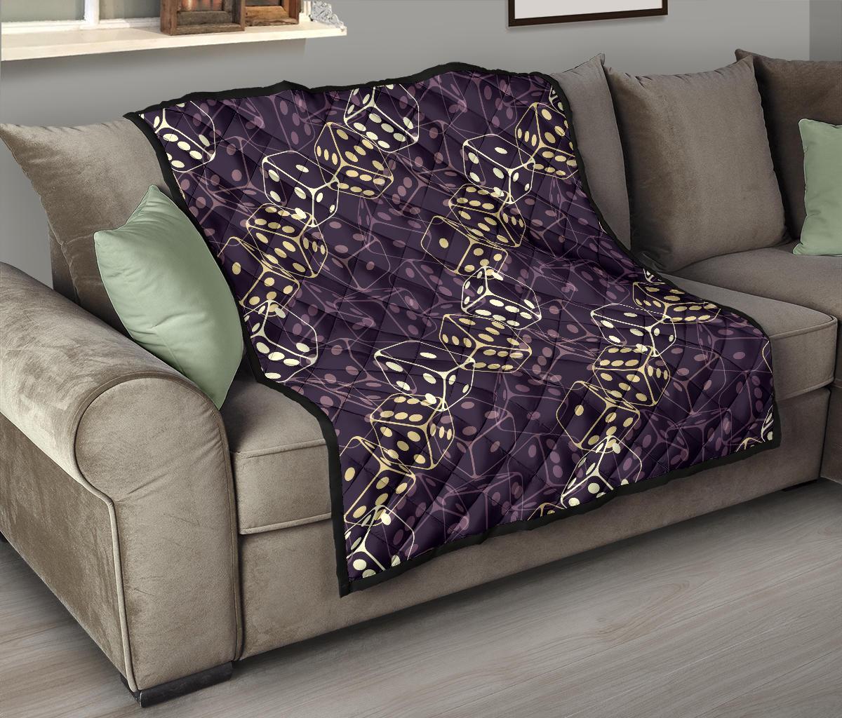 Dice Casino Pattern Print Quilt-grizzshop