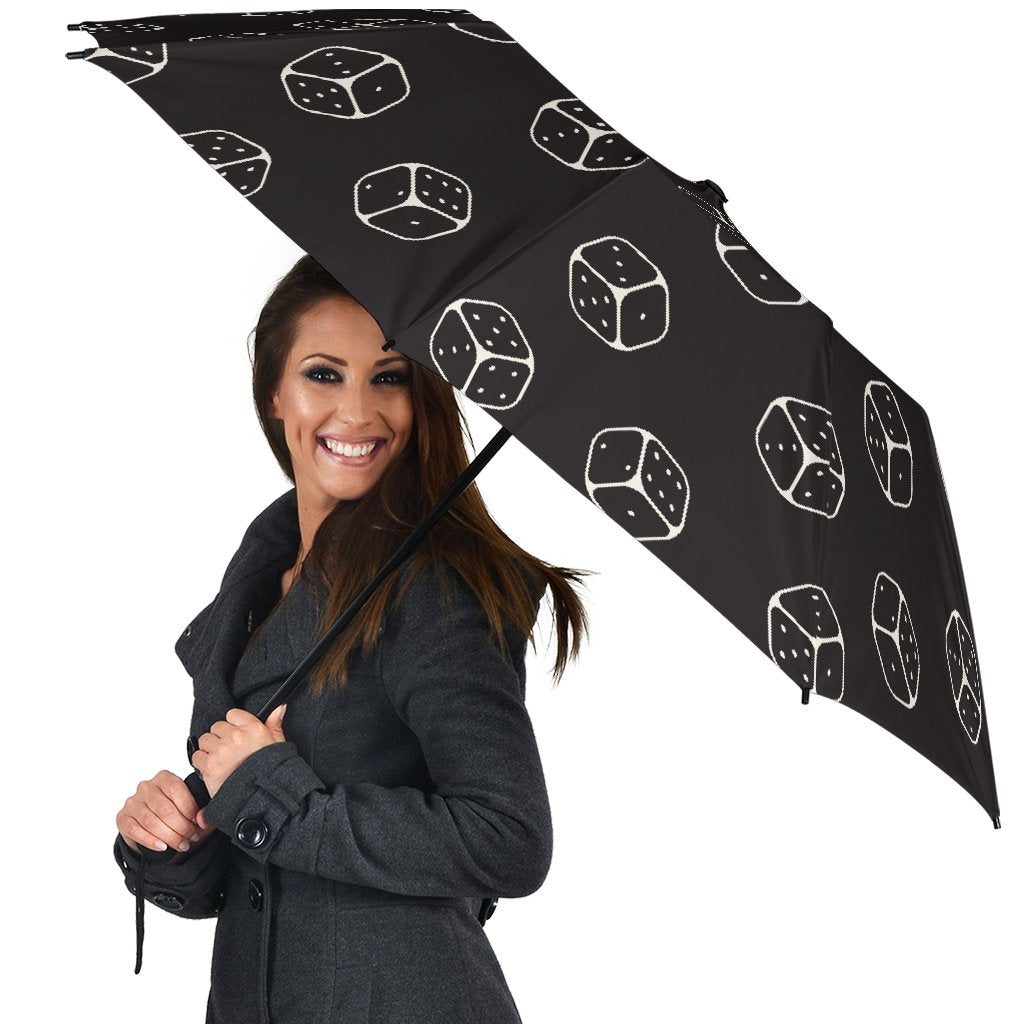 Dice Casino Print Pattern Automatic Foldable Umbrella-grizzshop