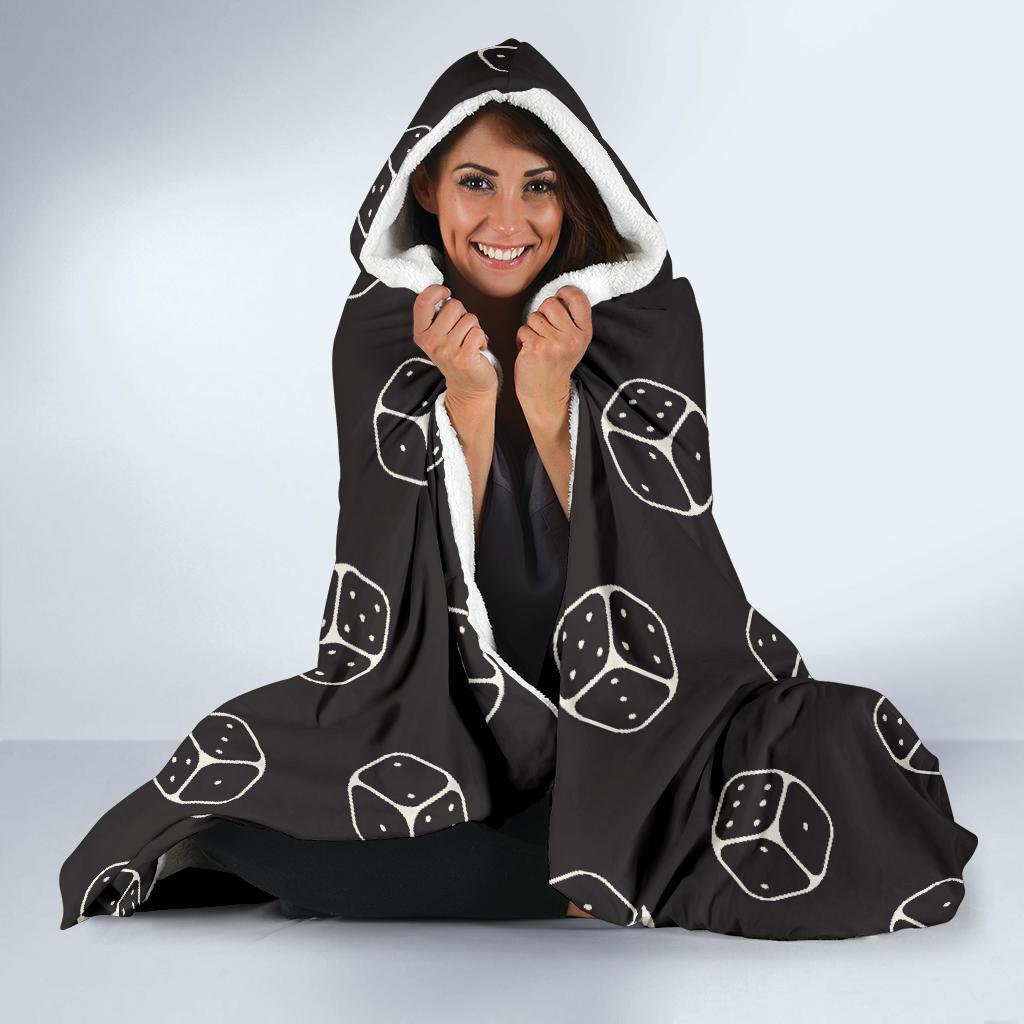 Dice Casino Print Pattern Hooded Blanket-grizzshop