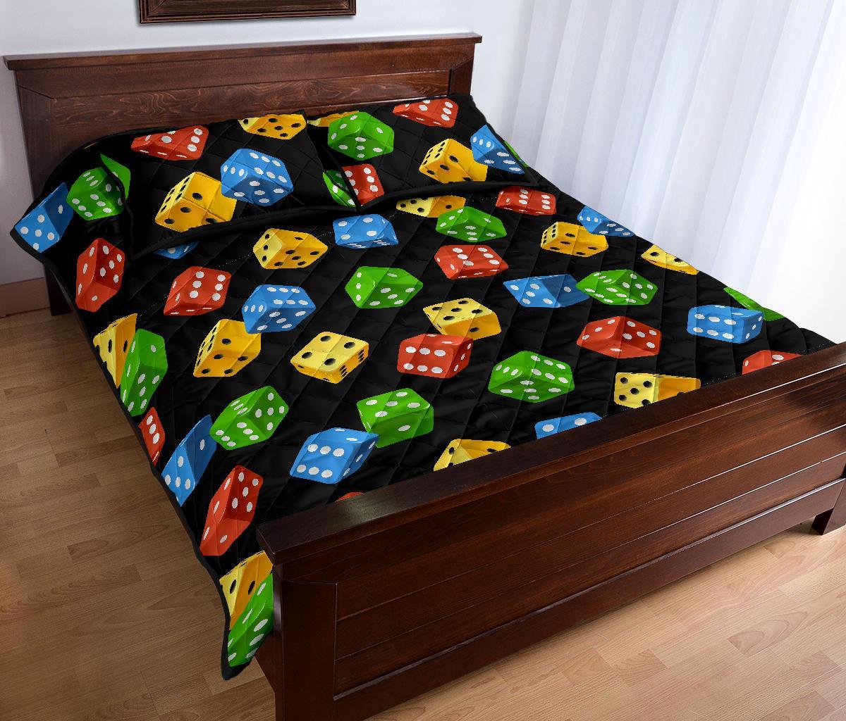Dice Colorful Pattern Print Bed Set Quilt-grizzshop