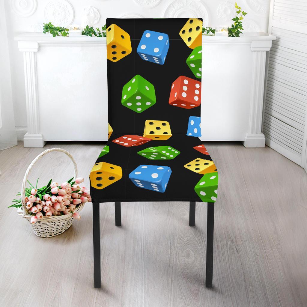Dice Colorful Pattern Print Chair Cover-grizzshop
