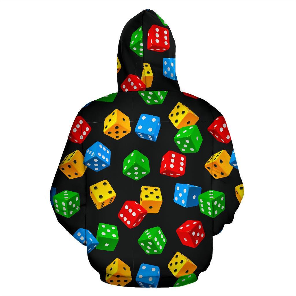Dice Colorful Pattern Print Men Women Pullover Hoodie-grizzshop