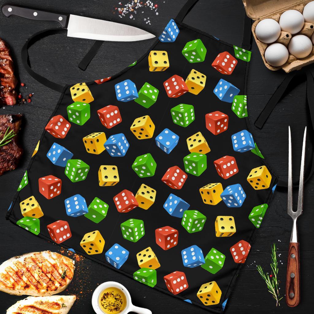 Dice Colorful Pattern Print Men's Apron-grizzshop