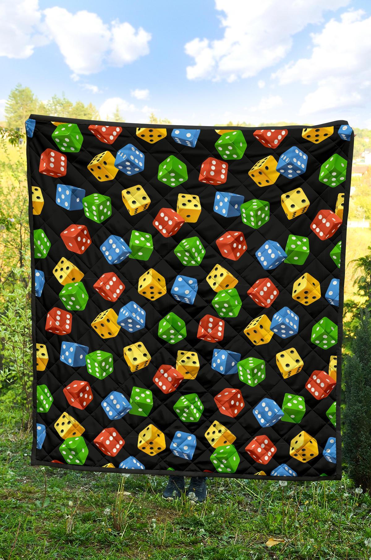 Dice Colorful Pattern Print Quilt-grizzshop