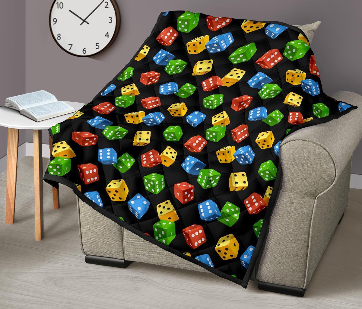 Dice Colorful Pattern Print Quilt-grizzshop
