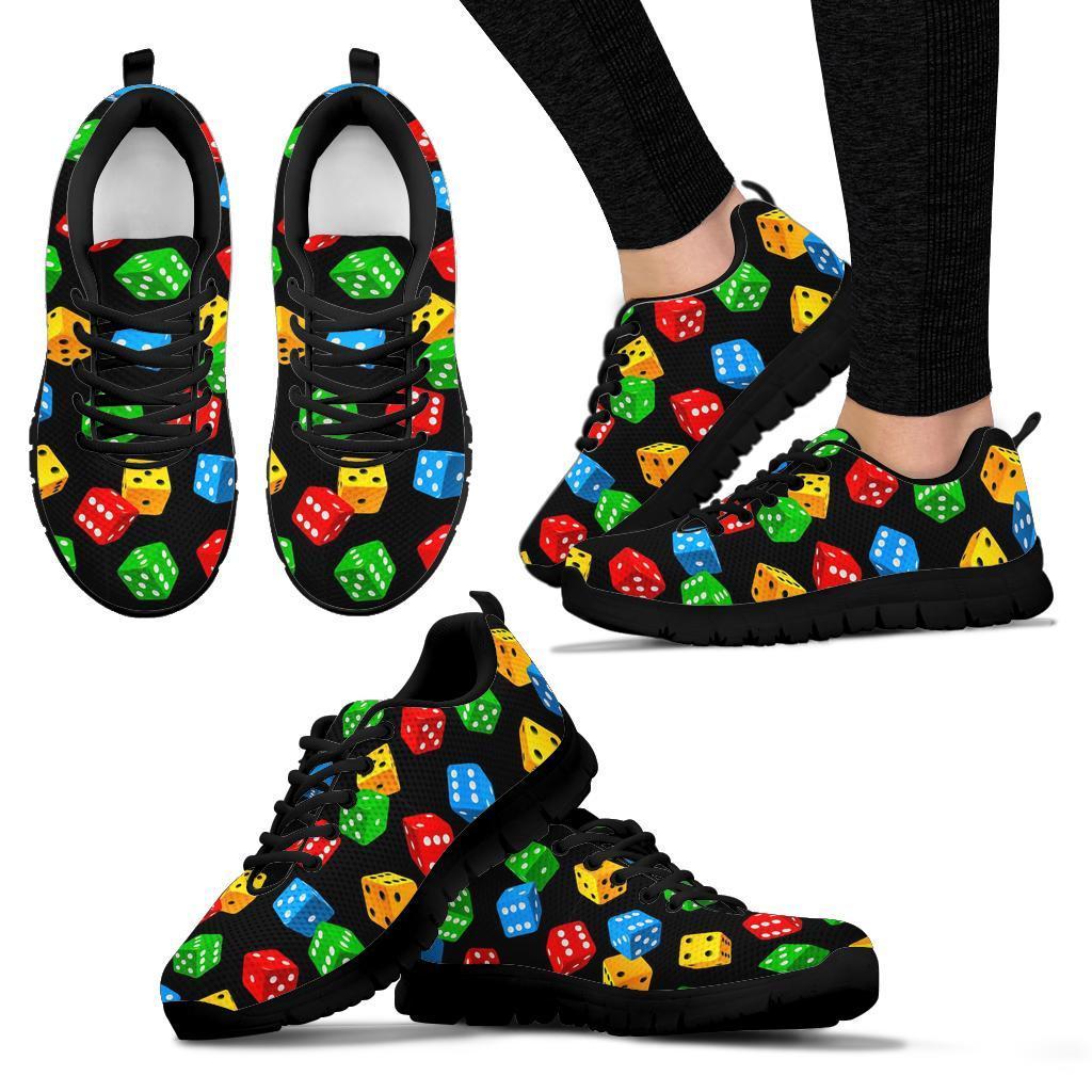 Dice Colorful Pattern Print Sneaker Shoes For Men Women-grizzshop