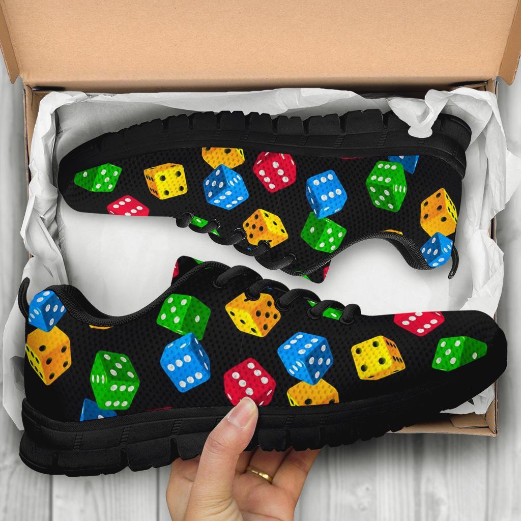 Dice Colorful Pattern Print Sneaker Shoes For Men Women-grizzshop