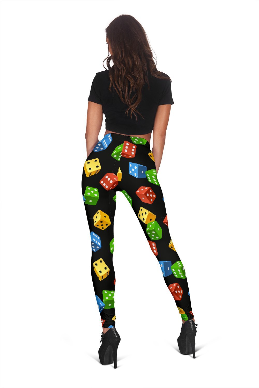 Dice Colorful Pattern Print Women Leggings-grizzshop