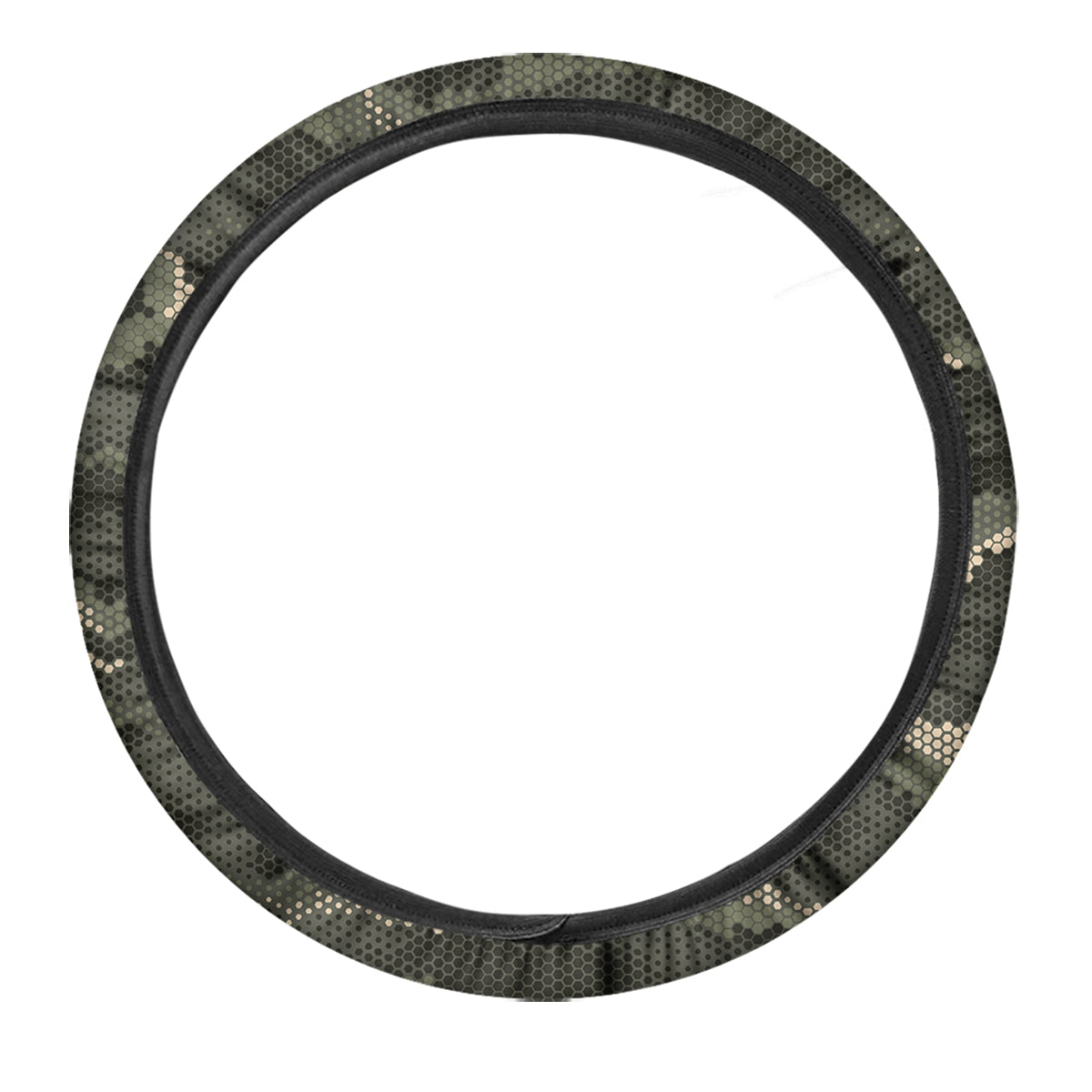 Digital Camo Army Green Print Pattern Car Steering Wheel Cover-grizzshop