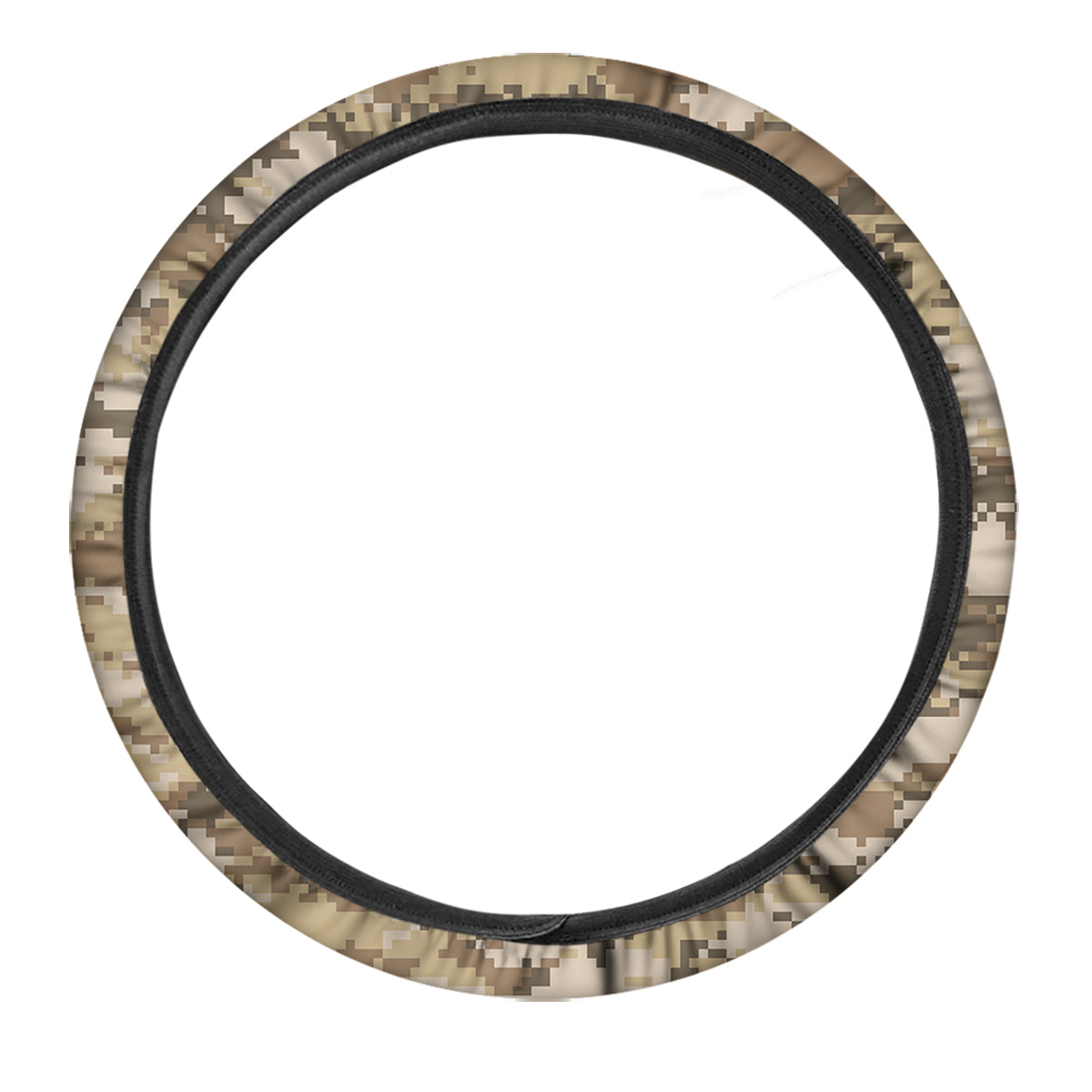 Digital Camo Beige Print Pattern Car Steering Wheel Cover-grizzshop
