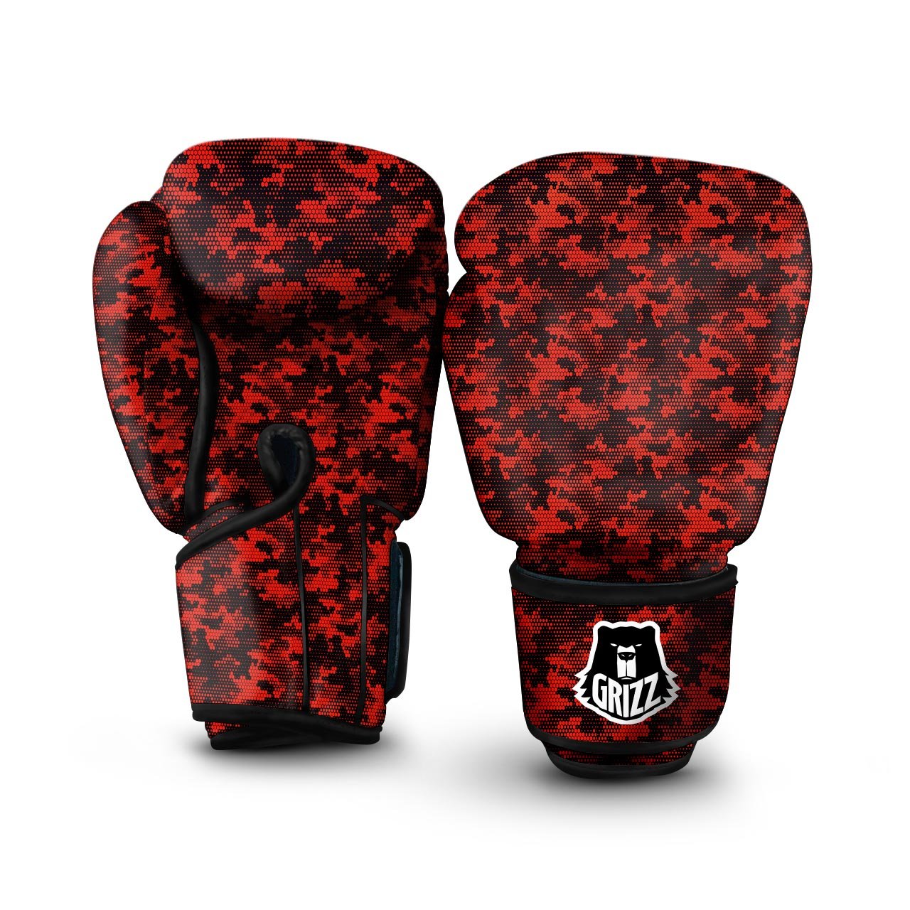 Tattersall White And Red Print Pattern Boxing Gloves
