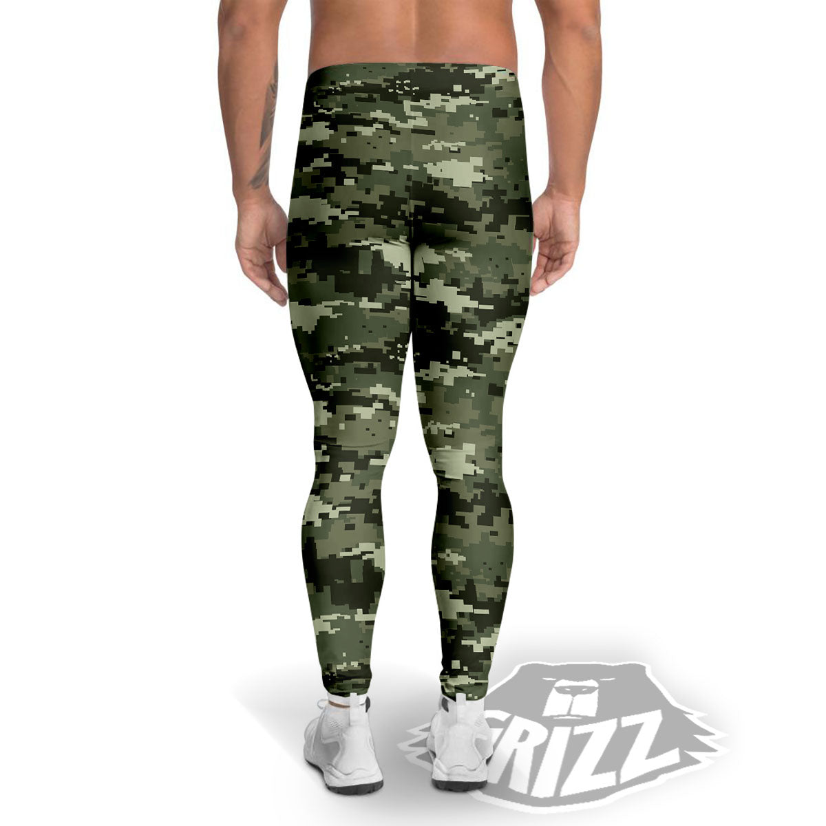 Digital Camo Desert Print Pattern Men's Leggings-grizzshop