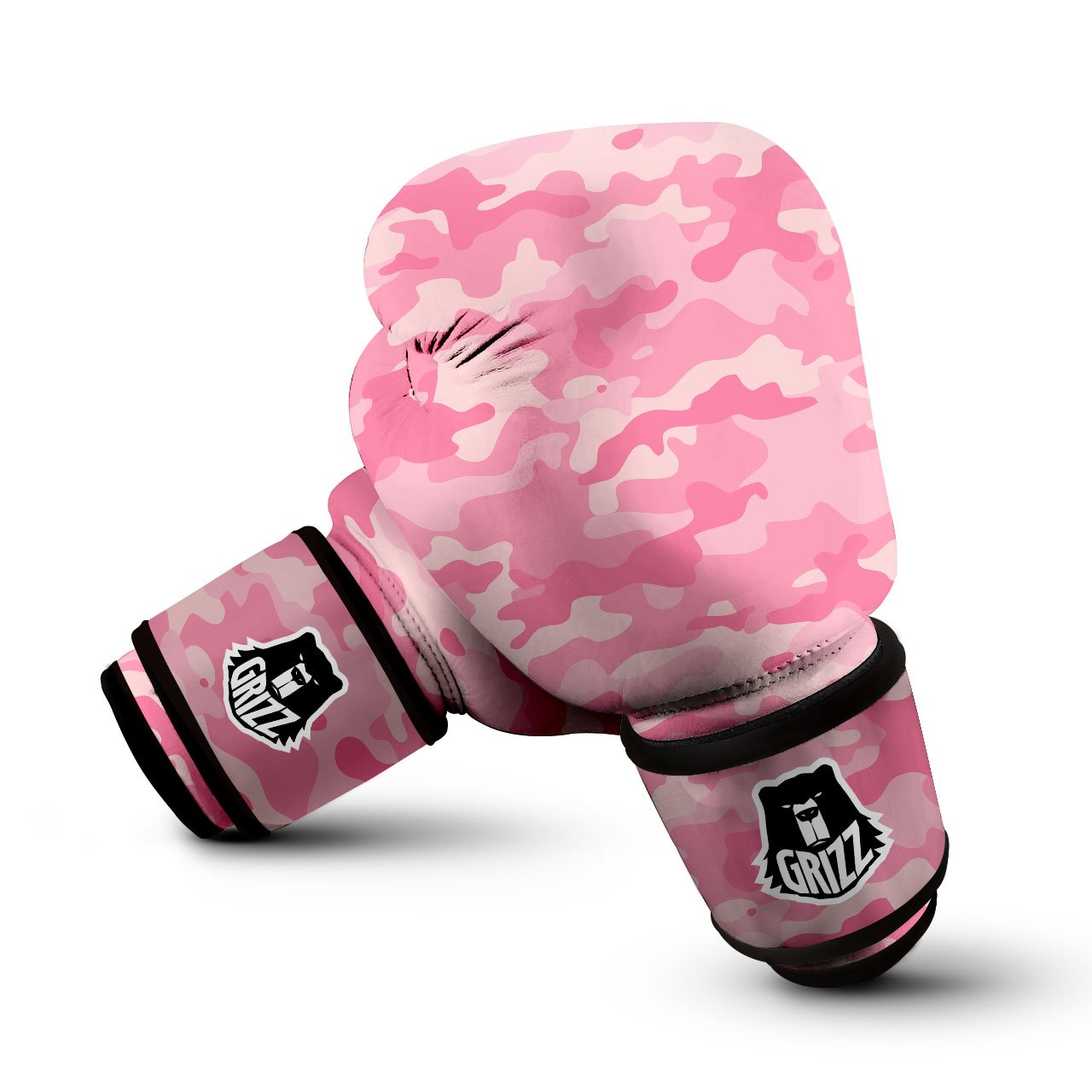 Digital Camo Pink Print Pattern Boxing Gloves-grizzshop