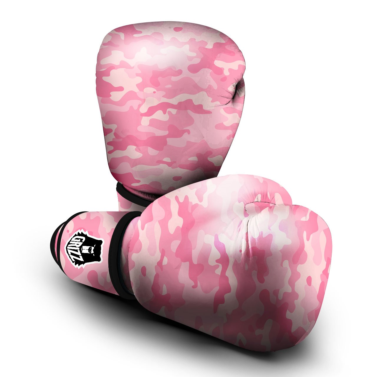Digital Camo Pink Print Pattern Boxing Gloves-grizzshop