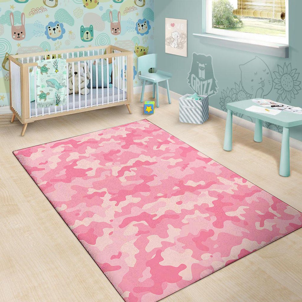 Digital Camo Pink Print Pattern Floor Mat-grizzshop