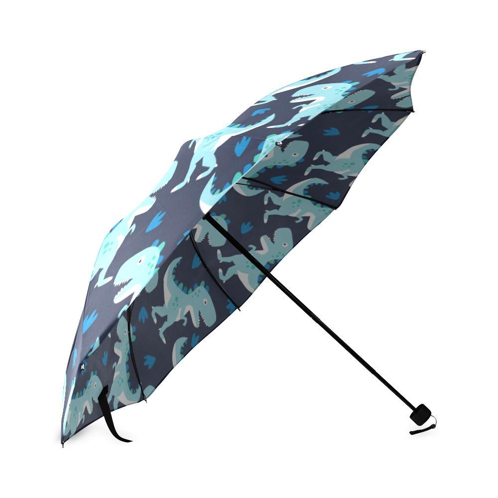 Dino Cartoon Dinosaur Pattern Print Foldable Umbrella-grizzshop