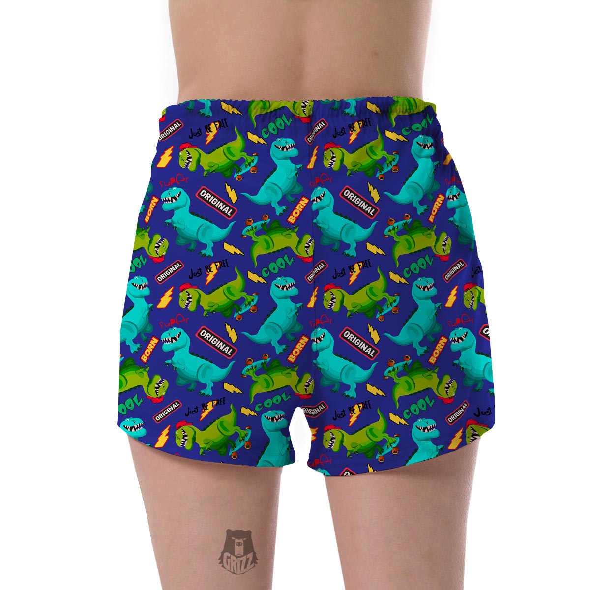 Dino Dinosaur Cartoon Pattern Print Women's Shorts-grizzshop