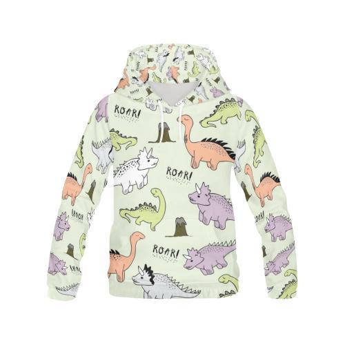 Dino Roar Dinosaur Pattern Print Men Pullover Hoodie-grizzshop