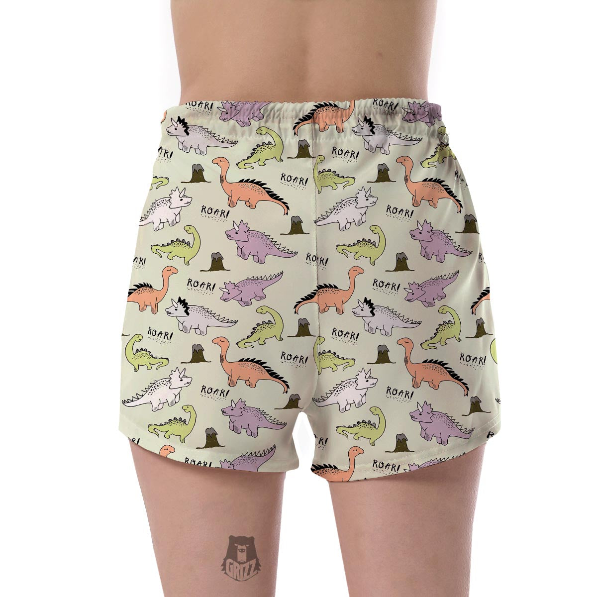 Dino Roar Dinosaur Pattern Print Women's Shorts-grizzshop