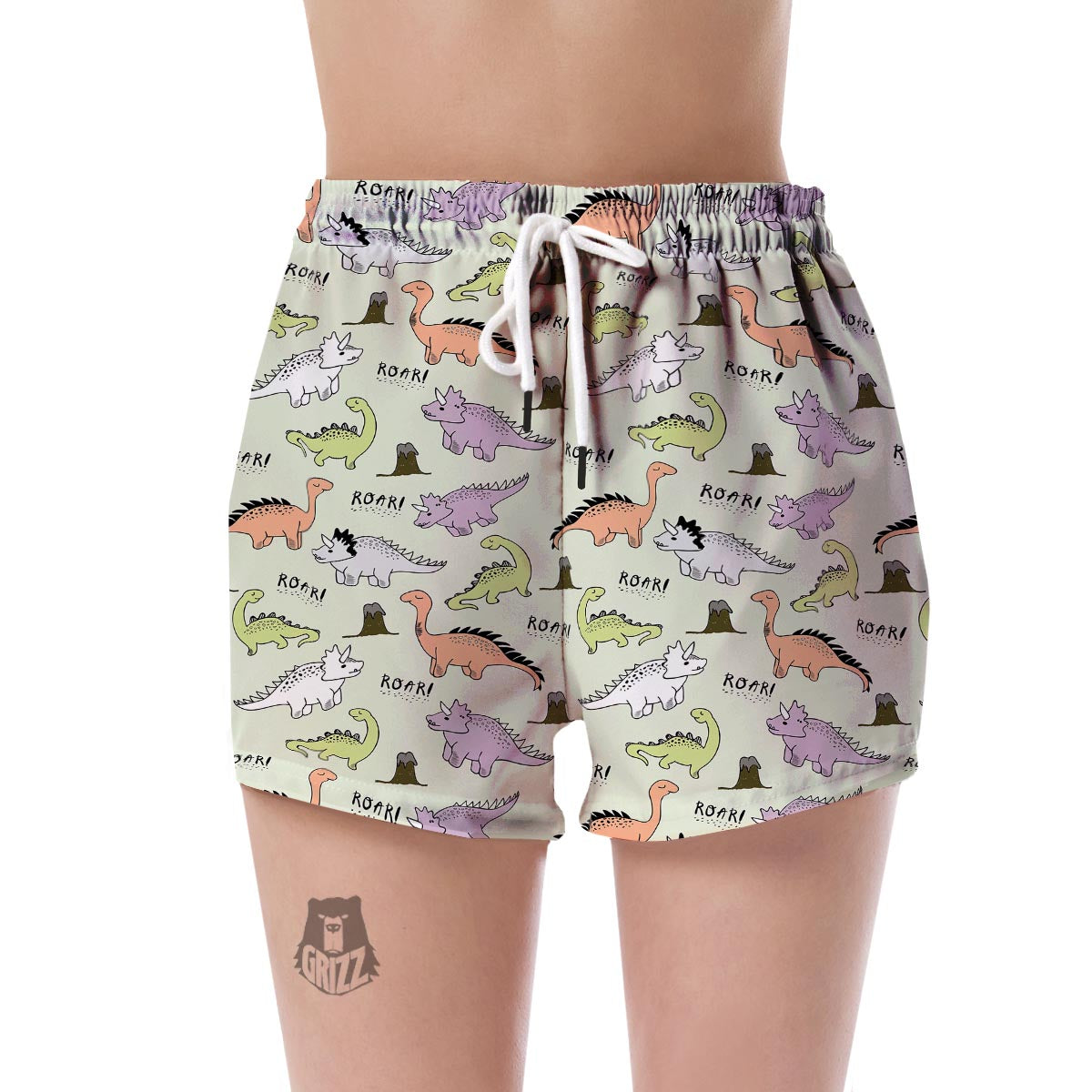 Dino Roar Dinosaur Pattern Print Women's Shorts-grizzshop