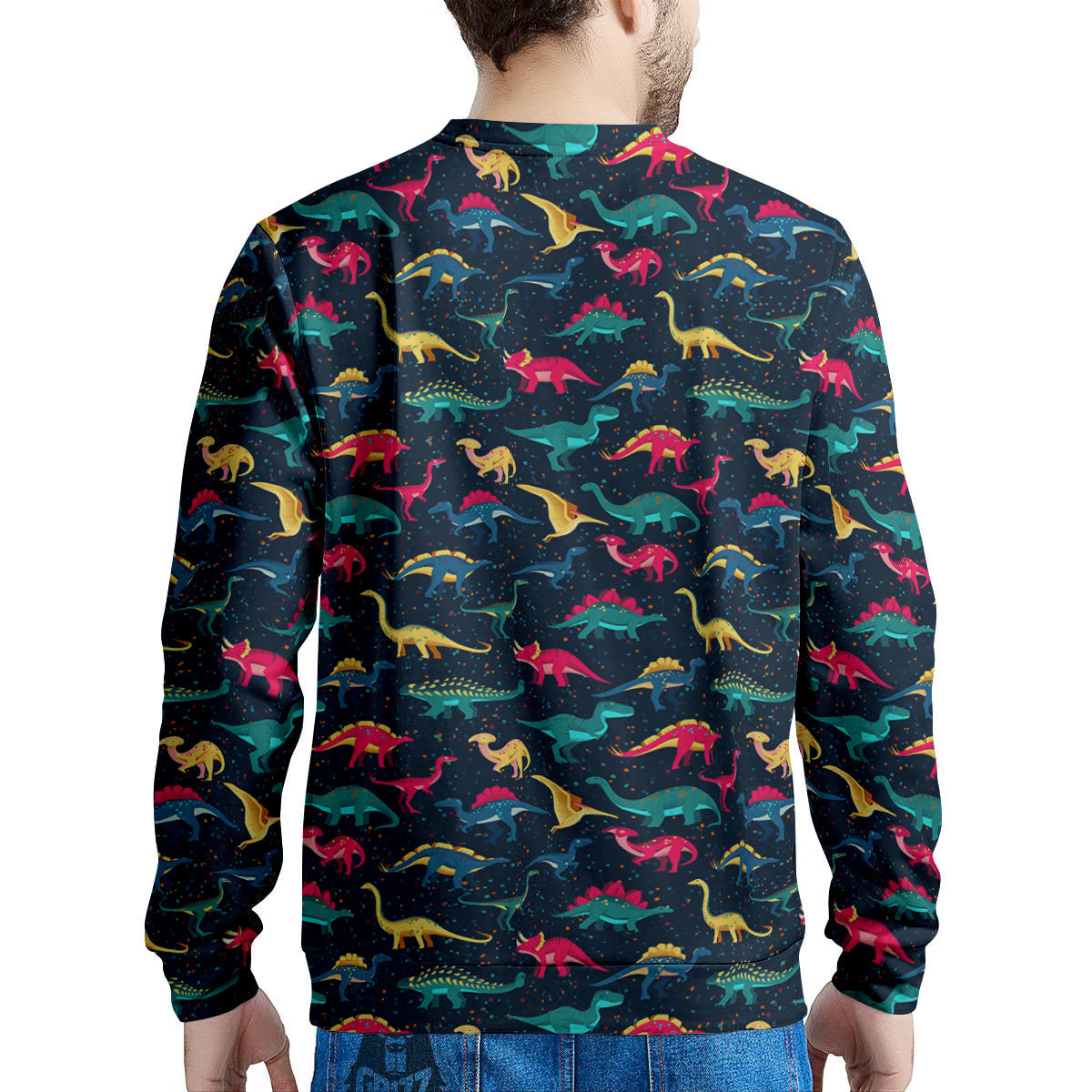 Dinosaur Colorful Print Pattern Men's Sweatshirt-grizzshop