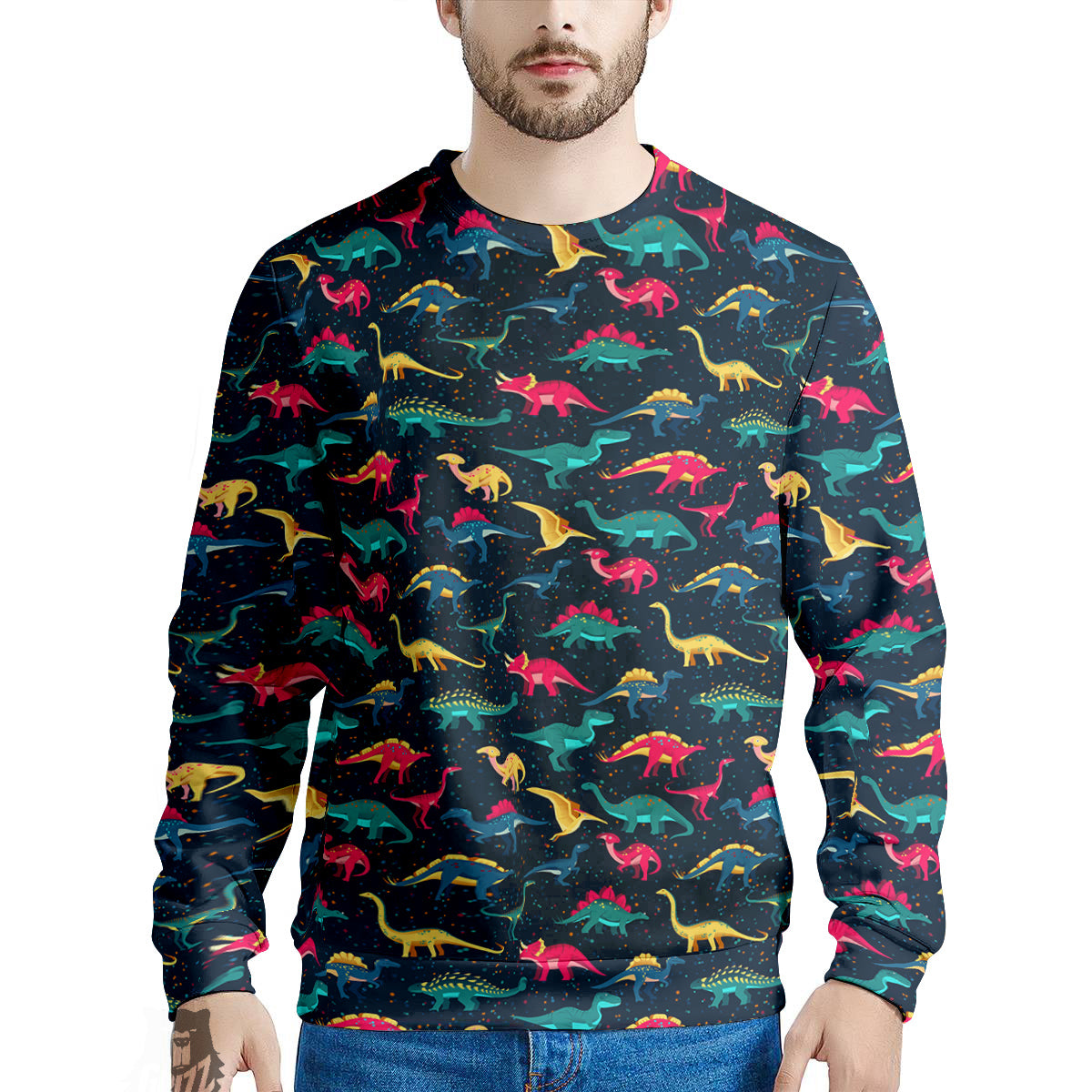 Dinosaur Colorful Print Pattern Men's Sweatshirt-grizzshop