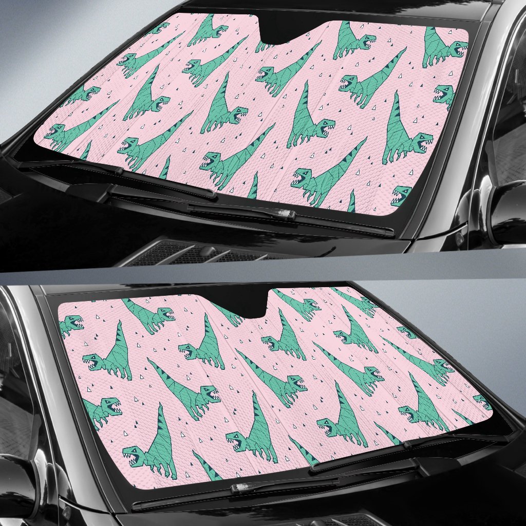 Dinosaur T rex Pattern Print Car Sun Shade-grizzshop