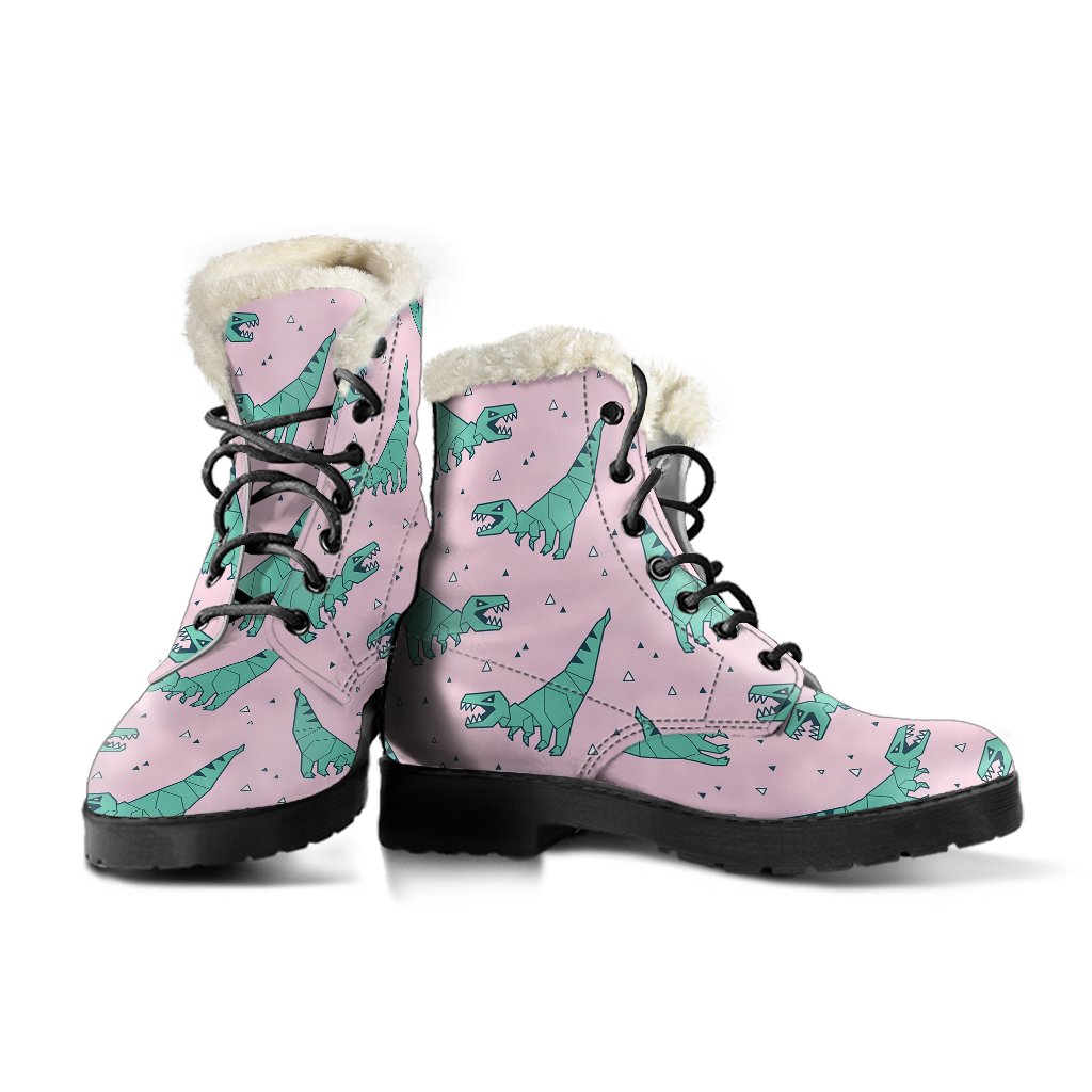 Dinosaur T rex Pattern Print Comfy Winter Boots-grizzshop