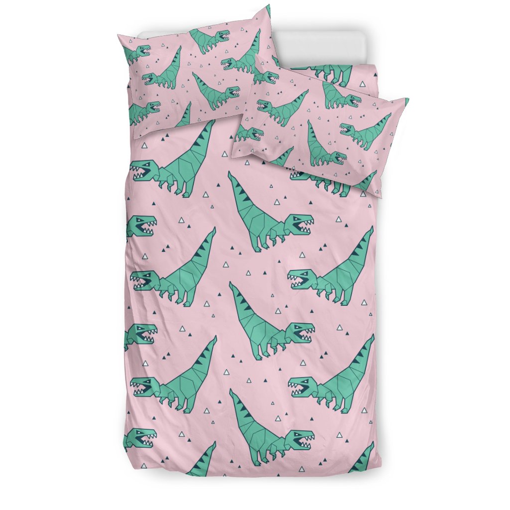 Dinosaur T rex Pattern Print Duvet Cover Bedding Set-grizzshop