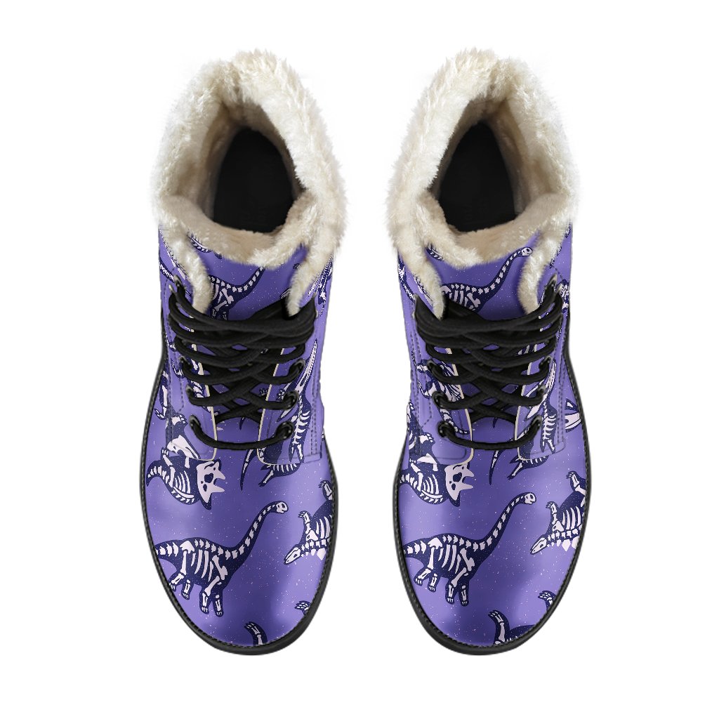 Dinosaur T rex Print Pattern Comfy Winter Boots-grizzshop