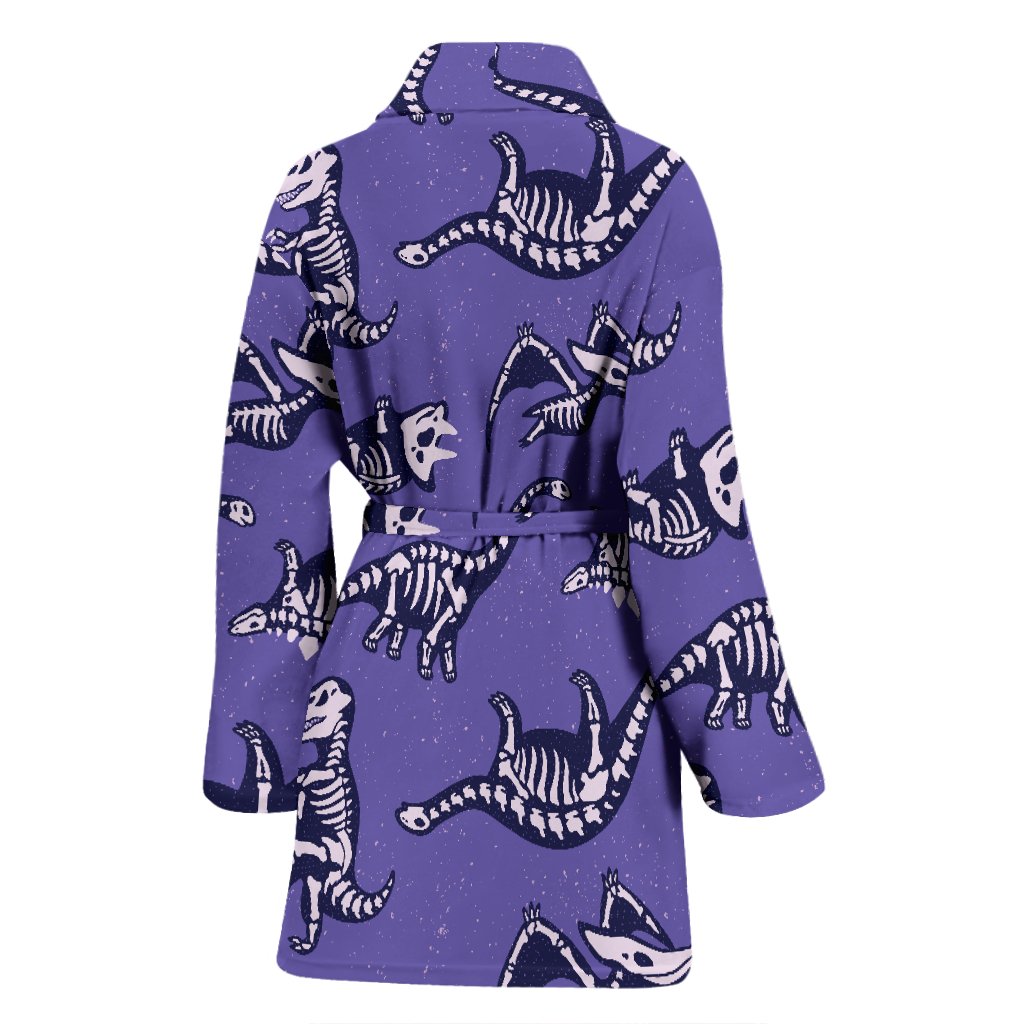 Dinosaur T rex Print Pattern Print Women Long Robe-grizzshop