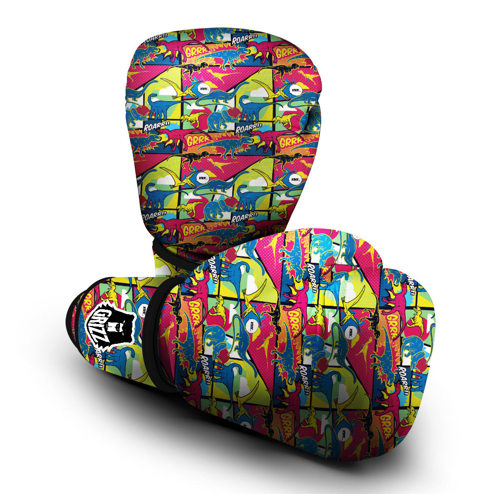 Dinosaurs Comic Print Pattern Boxing Gloves-grizzshop