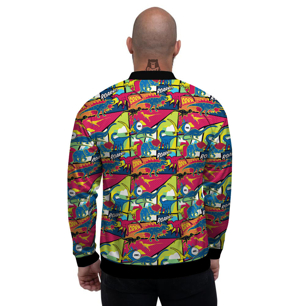 Dinosaurs Comic Print Pattern Men's Bomber Jacket-grizzshop