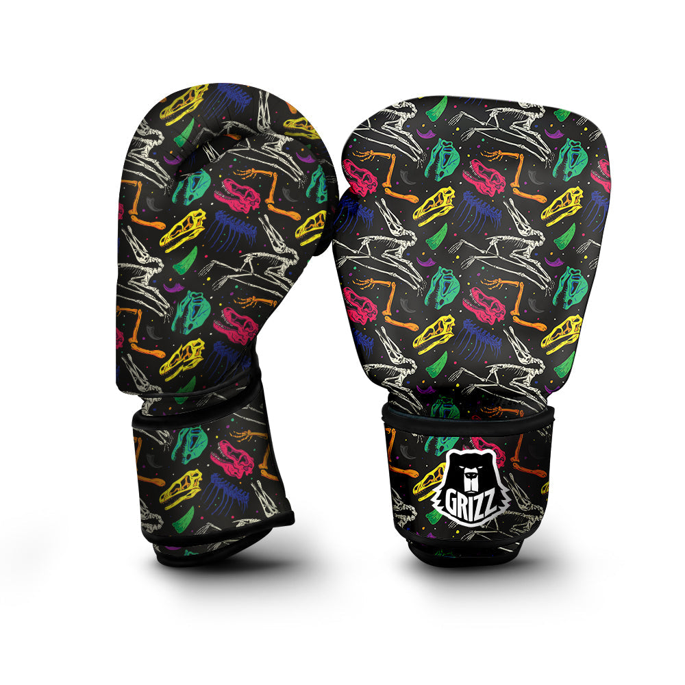 Dinosaurs Fossil Colorful Print Pattern Boxing Gloves-grizzshop