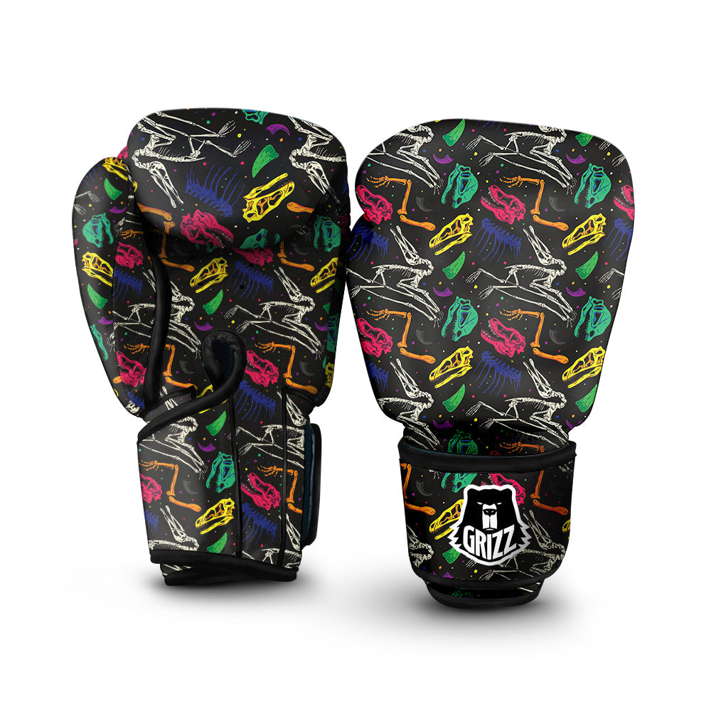 Dinosaurs Fossil Colorful Print Pattern Boxing Gloves-grizzshop