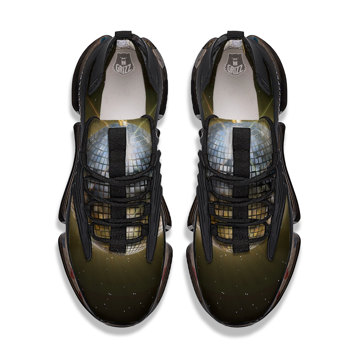 Disco Ball In Night Party Print Black Gym Shoes-grizzshop