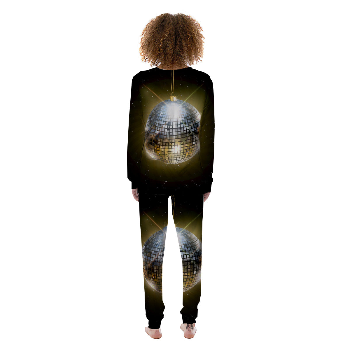 Disco Ball In Night Party Print Women's Pajamas-grizzshop