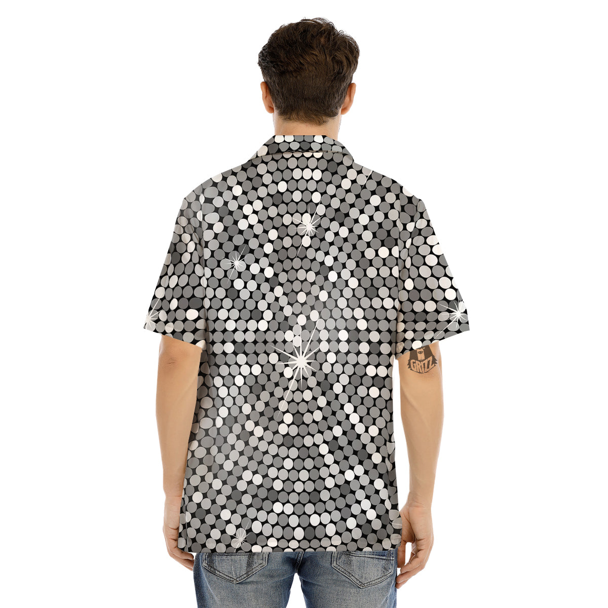 Disco Ball Texture Print Men's Hawaiian Shirt-grizzshop
