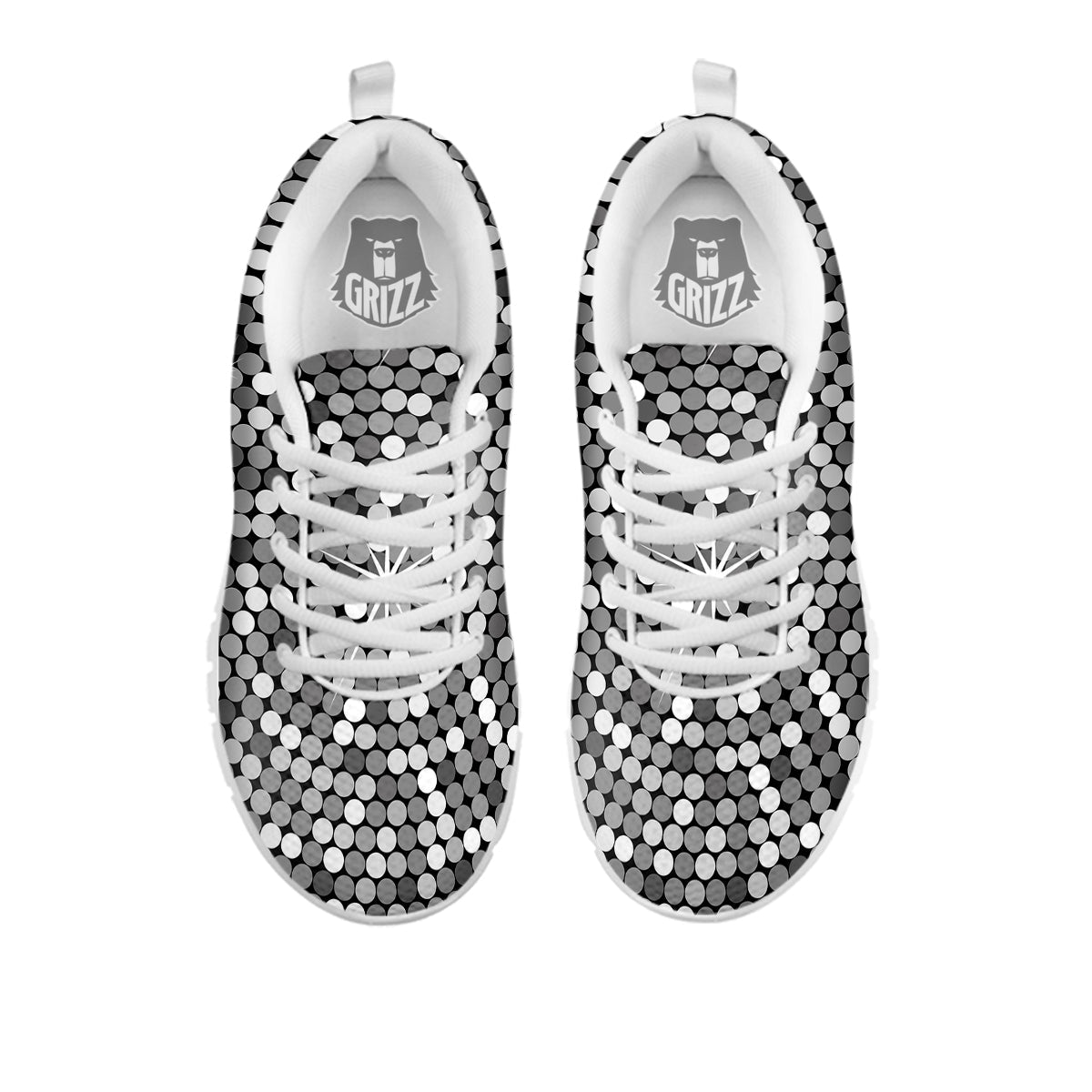 Disco Ball Texture Print White Sneaker-grizzshop