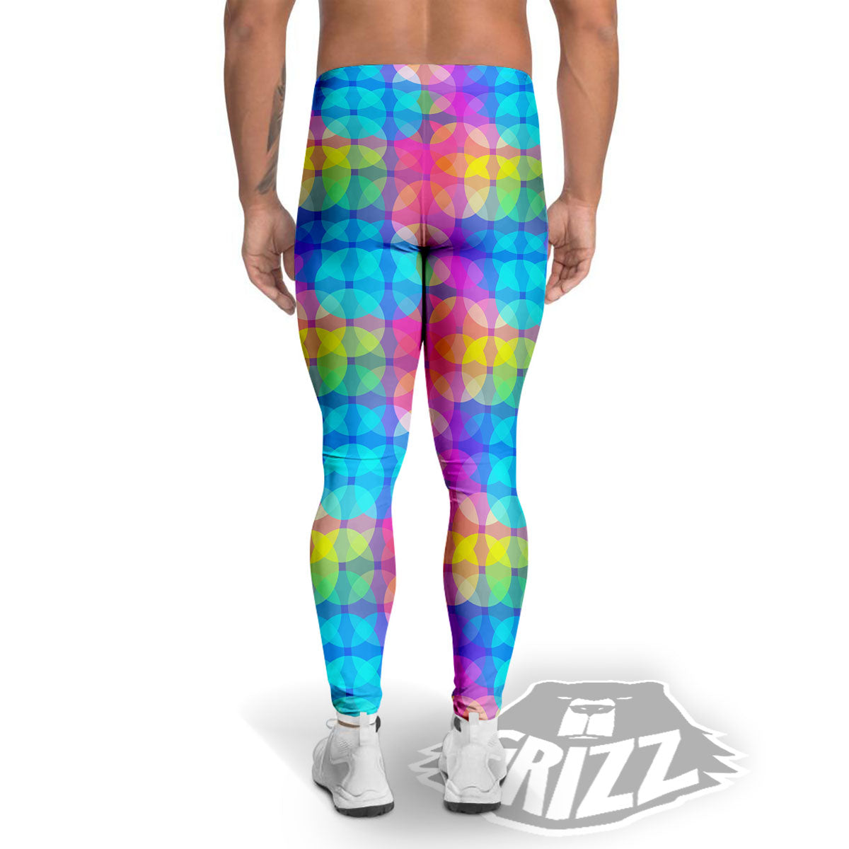 Disco Lights Colorful Print Pattern Men's Leggings-grizzshop
