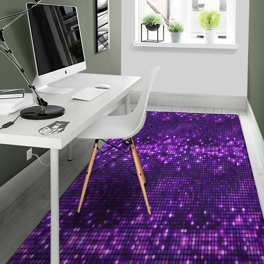 Disco Lights Purple Print Pattern Floor Mat-grizzshop